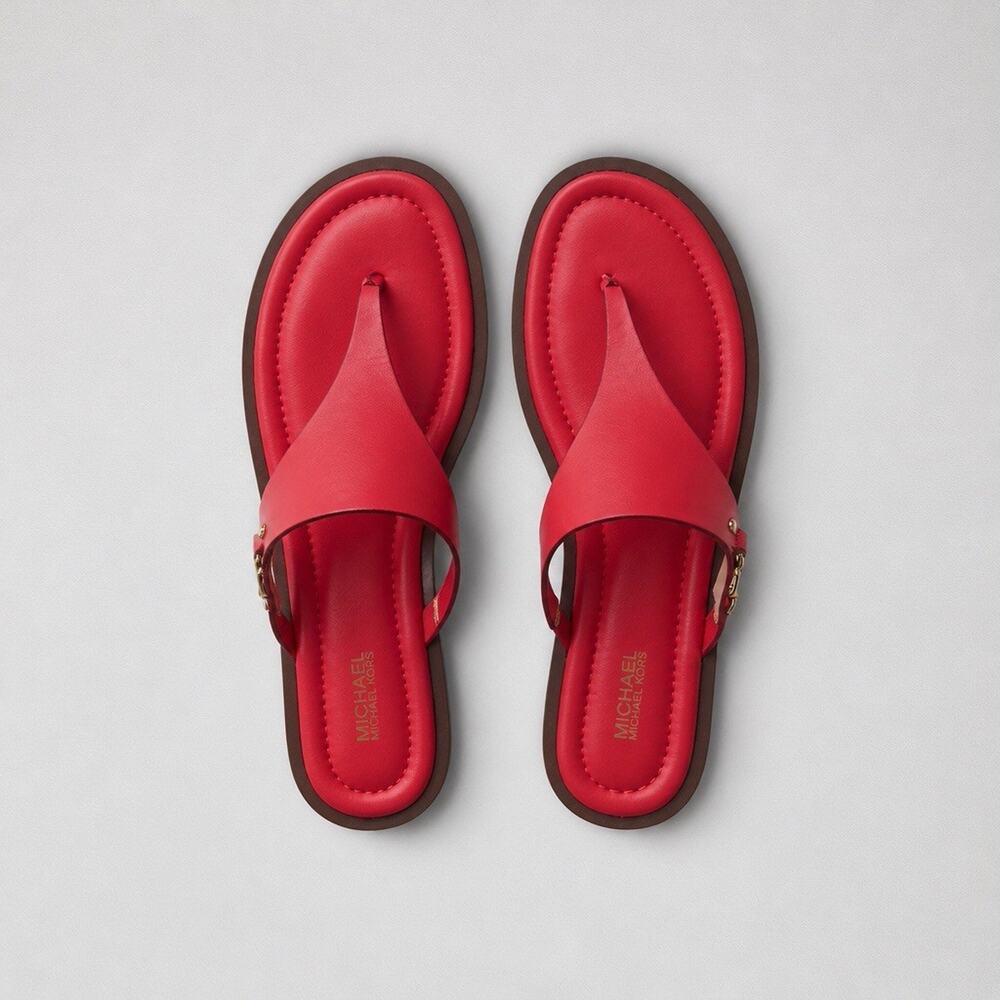 Michael Kors Daniella Thong Sandals Red Size 9M Mint Condition - Picture 3 of 11